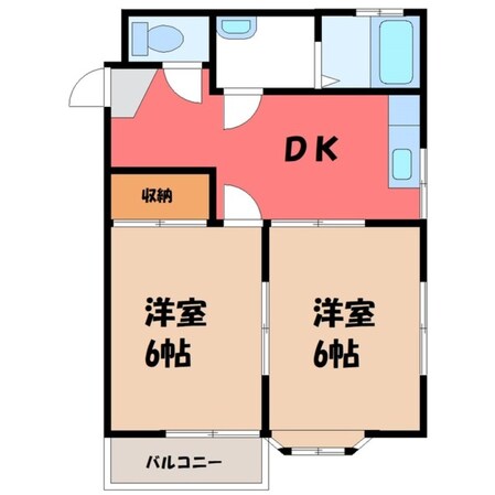 東武宇都宮駅 徒歩30分 2階の物件間取画像